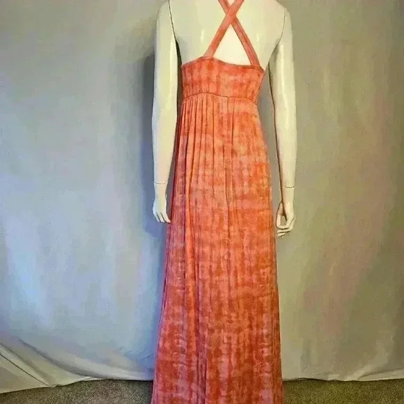Cynthia Rowley Sleeveless Maxi Dress - Size Medium, Orange Print - Picture 3 of 3